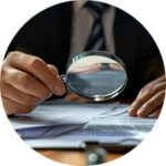 A lawyer performing Due Diligence.