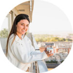 A person on an apartment balcony in Portugal"